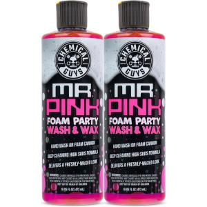 imageChemical Guys CWS40264 Mr Pink Foaming Car Wash Soap Works with Foam Cannons Foam Guns or Bucket Washes Safe for Cars Trucks Motorcycles RVs ampamp More 64 fl oz Candy Scent16 Fl Oz Pack of 2