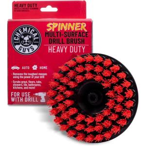 imageChemical Guys ACC507 Medium Duty Spinner MultiSurface Drill Brush Attachment Fits Any Standard Drill  Power Scrubber Removes Stains ampamp Cleans Floor Mats Upholstery ampamp Carpets YellowHeavy Duty