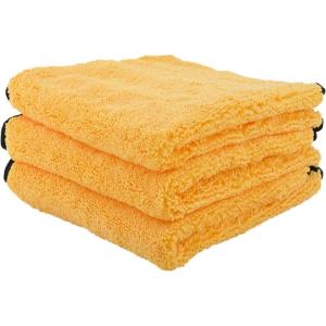 imageChemical Guys MIC110003 Professional Grade Premium Microfiber Towels Blue 16 Inch x 16 Inch Pack of 3  Safe for Car Wash Home Cleaning ampamp Pet Drying ClothsYellow
