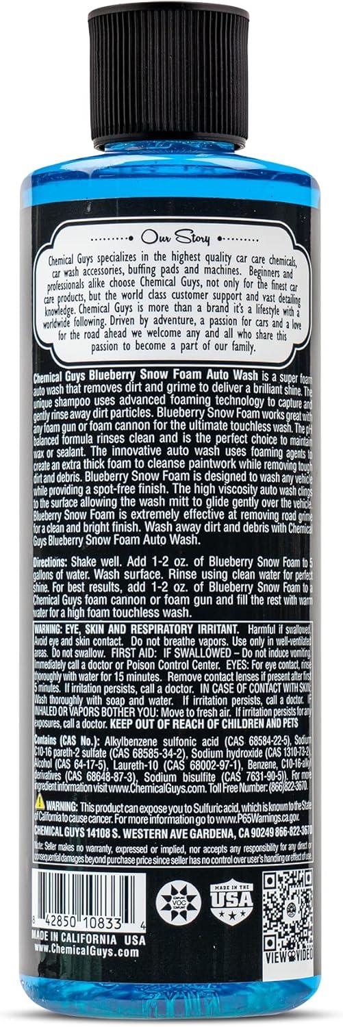 imageChemical Guys CWS21616 Blueberry Snow Foam Car Wash Soap Works with Foam Cannons Foam Guns or Bucket Washes Safe for Cars Trucks SUVs Jeeps Motorcycles RVs ampamp More 16 fl Oz16 Fl Oz Pack of 2