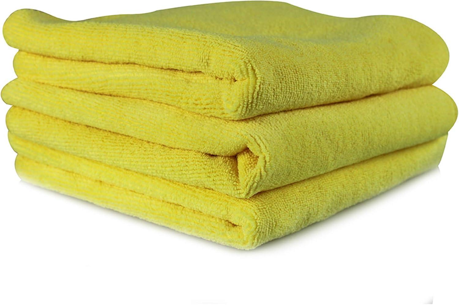imageChemical Guys MIC35203 Workhorse Professional Grade Microfiber Towel Gray Safe for Car Wash Home Cleaning ampamp Pet Drying Cloths 16quot x 16quot Pack of 3Yellow
