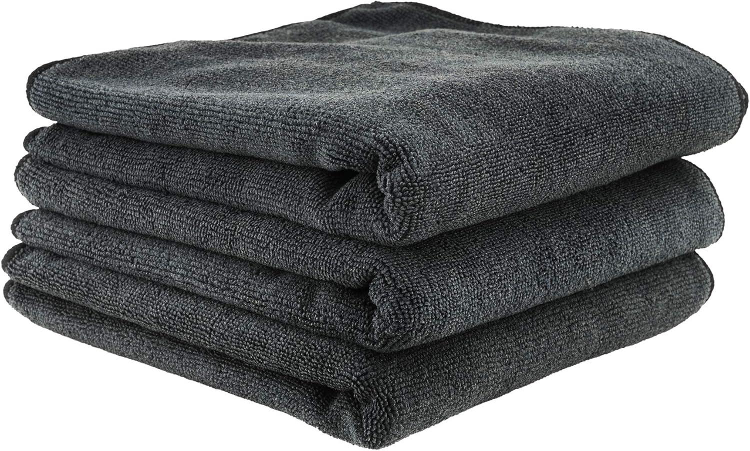 imageChemical Guys MIC35203 Workhorse Professional Grade Microfiber Towel Gray Safe for Car Wash Home Cleaning ampamp Pet Drying Cloths 16quot x 16quot Pack of 3Black