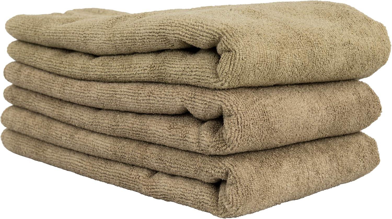 imageChemical Guys MIC35203 Workhorse Professional Grade Microfiber Towel Gray Safe for Car Wash Home Cleaning ampamp Pet Drying Cloths 16quot x 16quot Pack of 3Tan