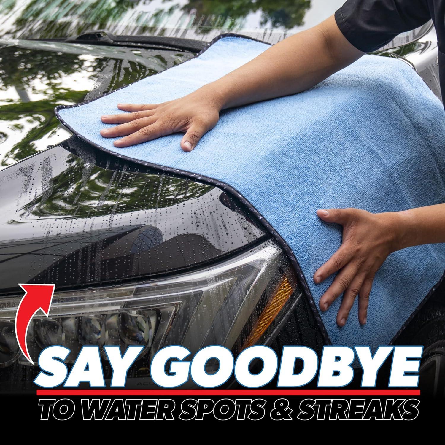imageChemical Guys Thirst Trap Microfiber Chamois Towel Safe for Cars Trucks SUVs RVs Motorcycles ampamp More 24quotx28quot Blue 2 Pack2 Pack