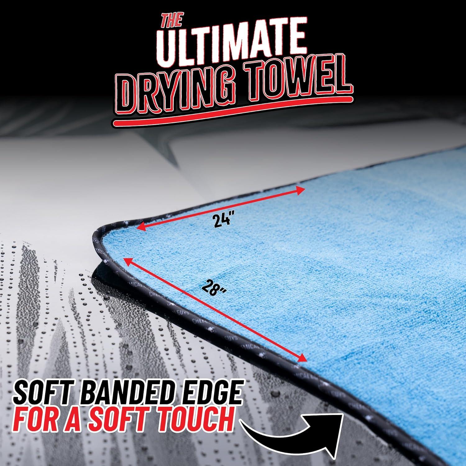 imageChemical Guys Thirst Trap Microfiber Chamois Towel Safe for Cars Trucks SUVs RVs Motorcycles ampamp More 24quotx28quot Blue 2 Pack2 Pack