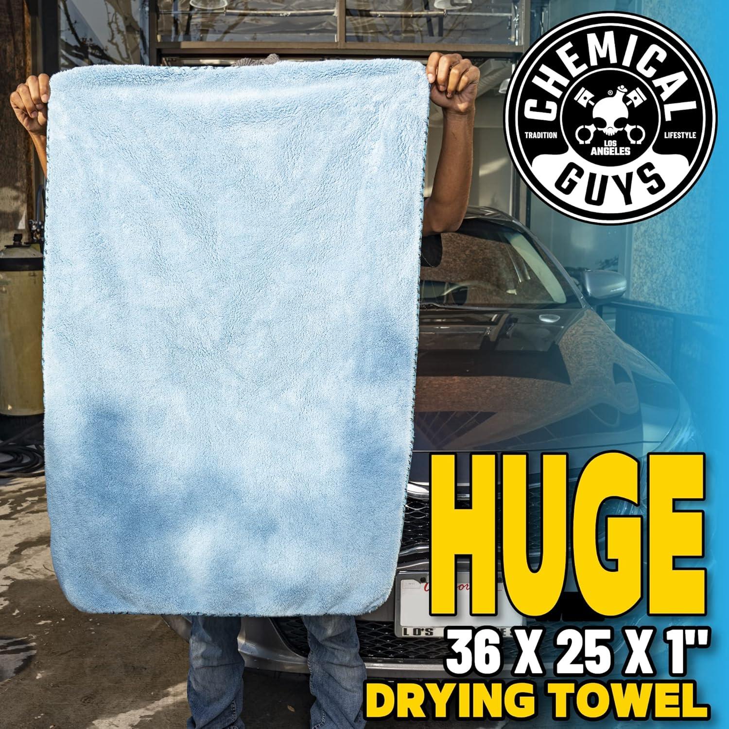 imageChemical Guys Woolly Mammoth Large Super Absorbent and Soft Microfiber Towels for Cars Gray 35 x 25 inchesBlue
