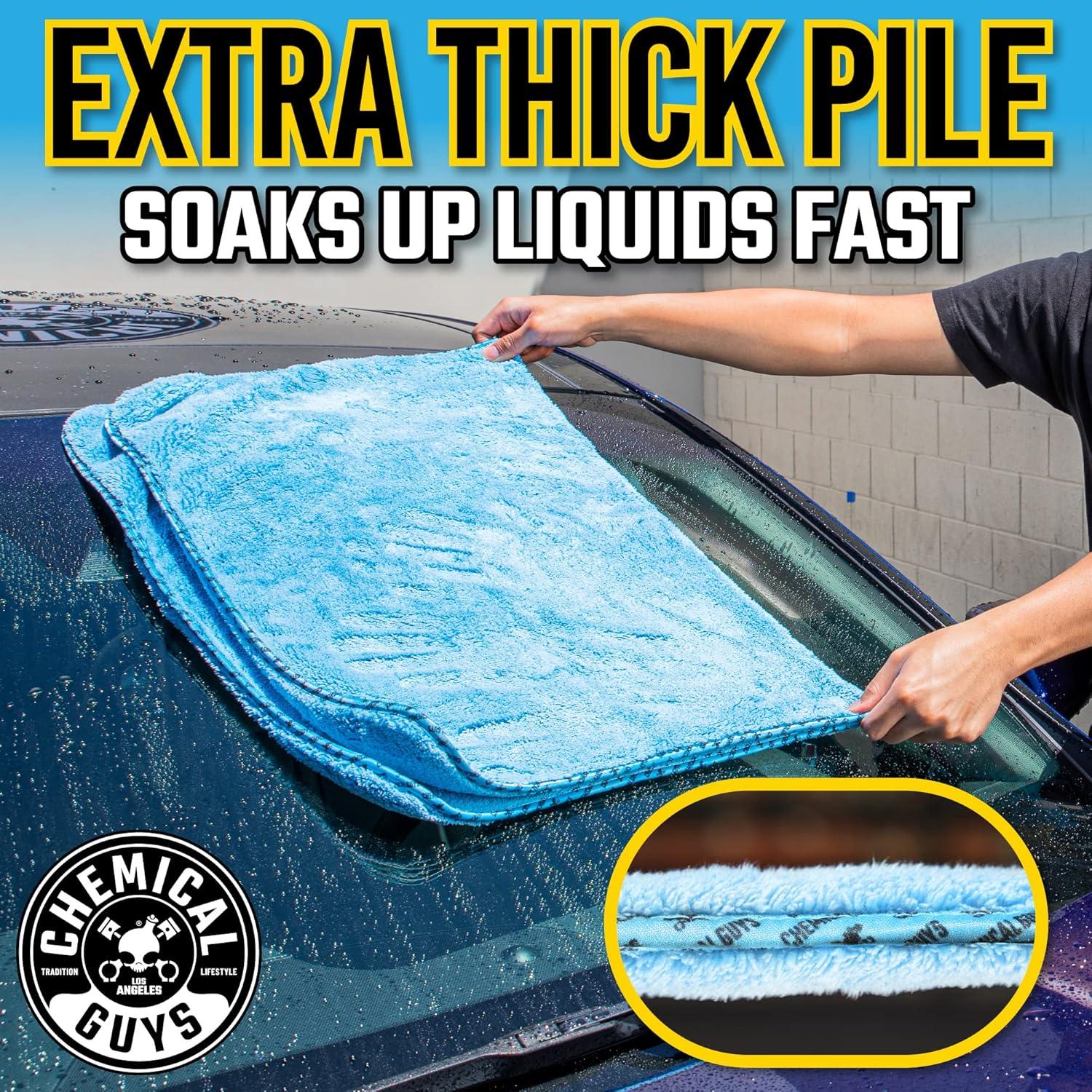 imageChemical Guys Woolly Mammoth Large Super Absorbent and Soft Microfiber Towels for Cars Gray 35 x 25 inchesBlue