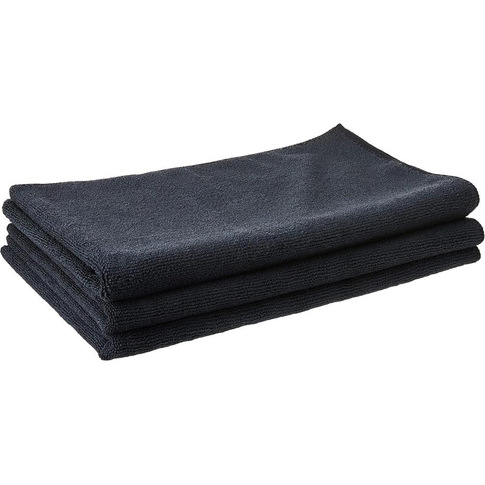 imageChemical Guys MIC35203 Workhorse Professional Grade Microfiber Towel Gray Safe for Car Wash Home Cleaning ampamp Pet Drying Cloths 16quot x 16quot Pack of 3Black