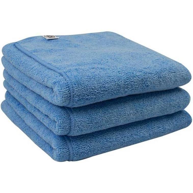 imageChemical Guys MIC35203 Workhorse Professional Grade Microfiber Towel Gray Safe for Car Wash Home Cleaning ampamp Pet Drying Cloths 16quot x 16quot Pack of 3Blue