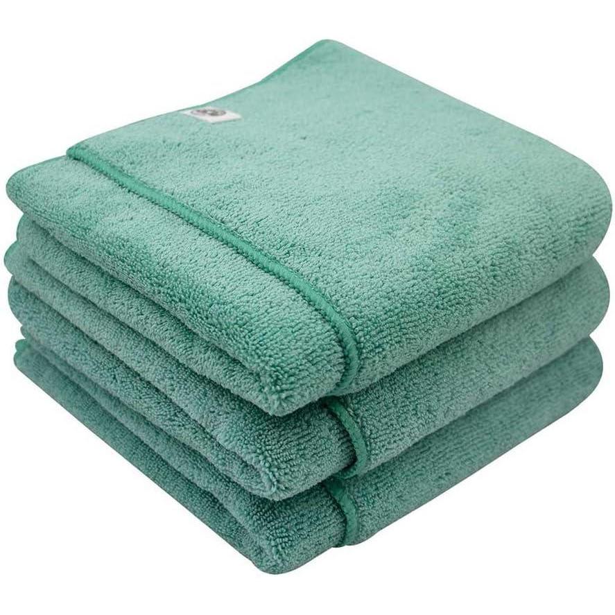 imageChemical Guys MIC35203 Workhorse Professional Grade Microfiber Towel Gray Safe for Car Wash Home Cleaning ampamp Pet Drying Cloths 16quot x 16quot Pack of 3Green