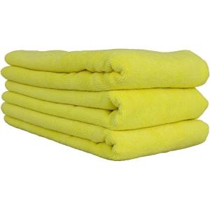 imageChemical Guys MIC35203 Workhorse Professional Grade Microfiber Towel Gray Safe for Car Wash Home Cleaning ampamp Pet Drying Cloths 16quot x 16quot Pack of 3Yellow