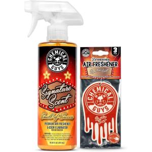 imageChemical Guys Signature Scent Air Freshener and Odor Eliminator 16 fl oz with 3 Pack of Hanging Air Fresheners Great for Cars Trucks SUVs RVs Home Office Dorm Room ampamp More  HOL461