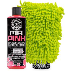 imageChemical Guys CWS40216M Car Wash Starter Bundle  Mr Pink Foaming Car Wash Soap 16 fl oz Candy Scent  Green Chenille Wash Mitt 2 Items Works on Cars Trucks SUVs RVs ampamp More16 Fl Oz Pack of 1