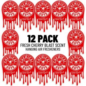 imageChemical Guys Hanging Air Freshener Fresh Cherry Scent 12 Pack Great for Cars Trucks SUVs RVs Home Garage Workspace Dorm Room ampamp More 4 x 3 Packs  AIR40604Cherry
