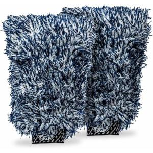 imageChemical Guys MIC49302 Chenille Premium ScratchFree Microfiber Wash Mitt Lime Green 96quot x 23quot x 7quot 2 PackBlue