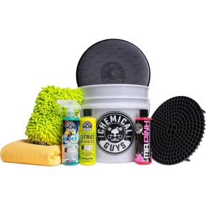 imageChemical Guys HOL128 Car Cleaning Kit with Car Wash Soap Car Wash Bucket and 16oz Car Care Cleaning 8 items