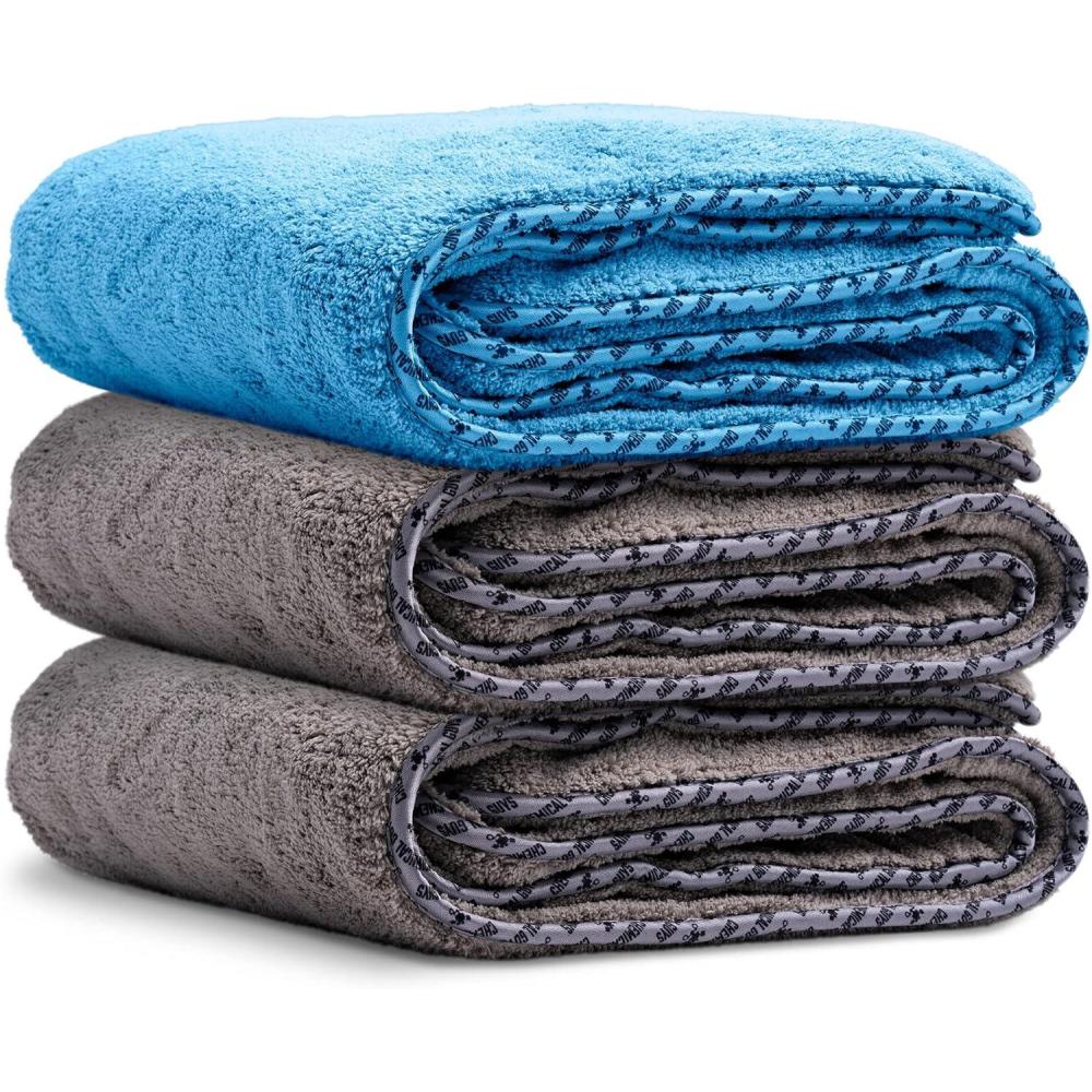 imageChemical Guys MIC1995GBB Mammoth Bundle  1 Gray Woolly Mammoth Microfiber Dryer Towels 36quotx 25quot 2 Blue Woolly Mammoth Microfiber Dryer Towel 36quotx 25quot Cars Trucks Pets Messes  3 Towel Kit3 Pack