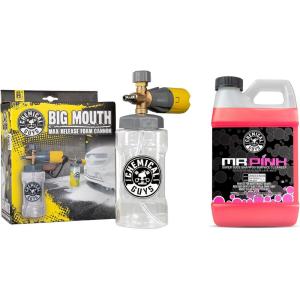 imageChemical Guys CWS40264BM Big Mouth Soap ampamp Foam Kit  Mr Pink Foaming Car Wash Soap 64 fl oz  Big Mouth Max Release Foam Cannon Works With Pressure Washer 2 Items