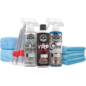 imageChemical Guys Car Interior Detailing Kit  VRP Protectant Nonsense Cleaner Streak Free Glass Cleaner 3 Detailing Brushes 3 Towels 2 Applicators 9Items